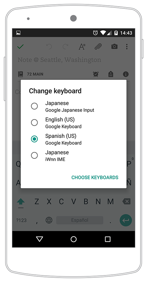 Android change keyboard language