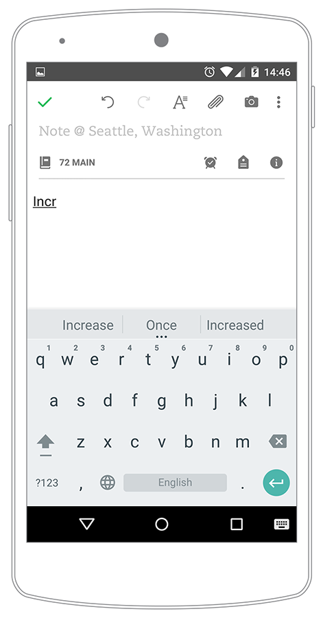 predictive text feature on Android