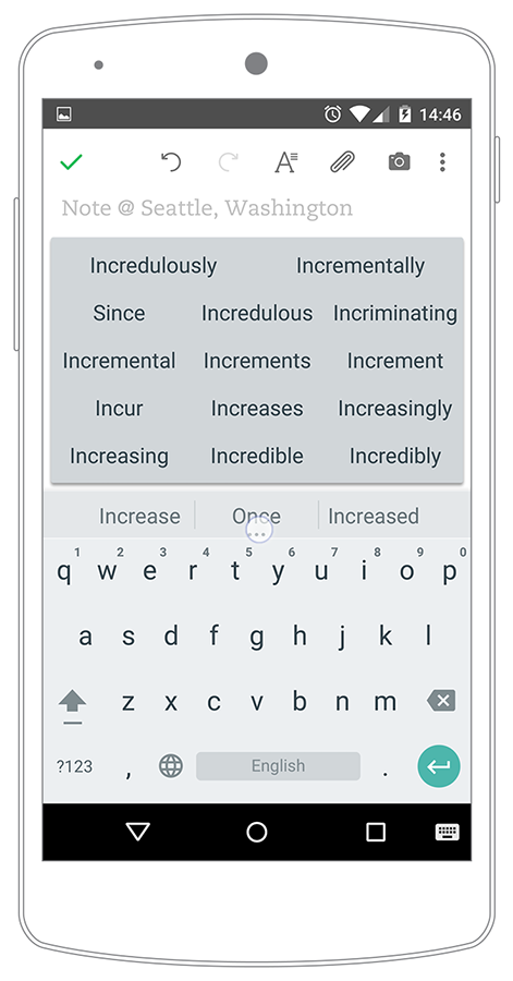 predictive text feature on Android
