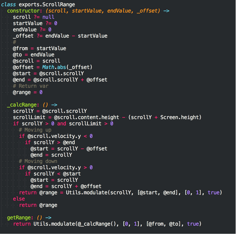 Scroll Range Code