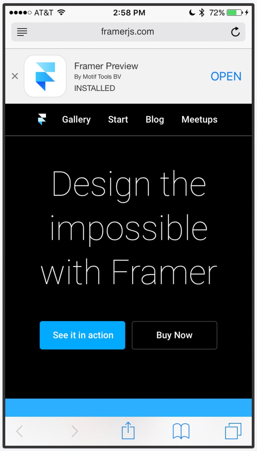Safari browser State A